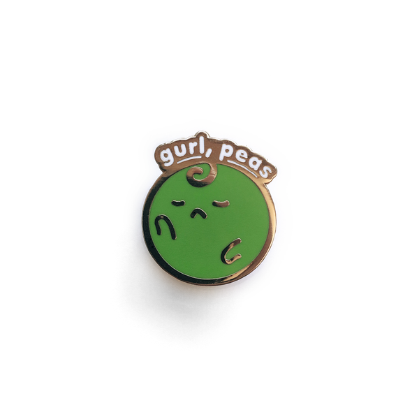 Gurl Peas - Cute Food Puns - Pin - JAMKOO